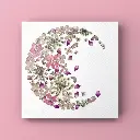 Herbier encadré fait main - fleurs pressées naturelles - Modèle Luna - Herbier 1002