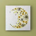 Herbier encadré fait main - fleurs pressées naturelles - Modèle Luna - Herbier 1003