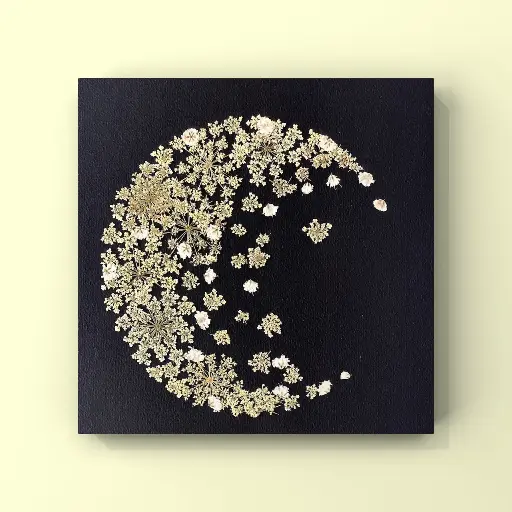 [Herbier 1010] Herbier encadré fait main - fleurs pressées naturelles - Modèle Luna - Herbier 1010