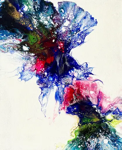 Tableau pouring - Symphonie d'éclats